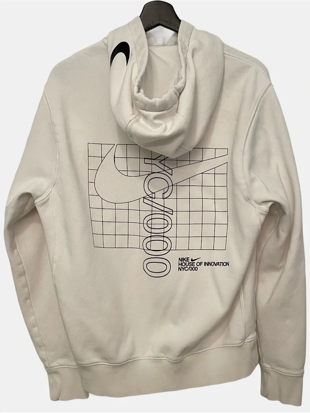 Vintage Y2K NIKE House Of Innovation White Hoodie Mens Small NYC/000 Swoosh